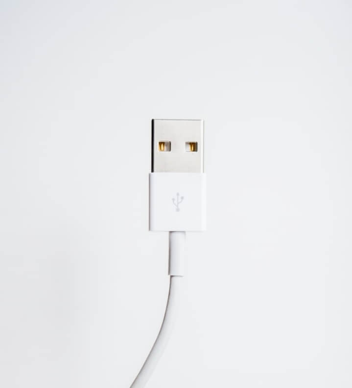 White USB cable